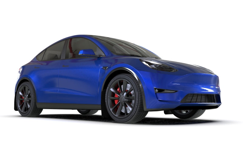 Rally Armor 20-21 Tesla Model Y UR Black Mud Flap w/ White Logo MF72-UR-BLK/WH
