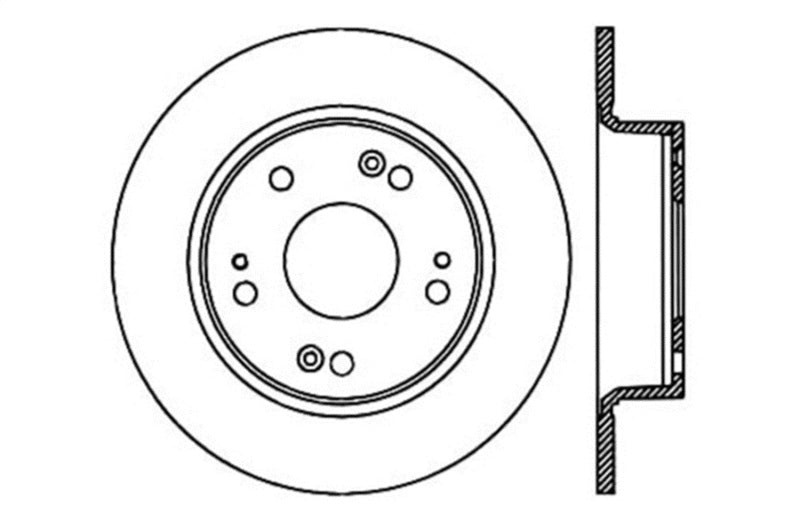 StopTech 09-10 Acura TSX / 08-10 Honda Accord Coupe/05-10 Sedan Left Rear Slotted & Drilled Rotor 127.40068L