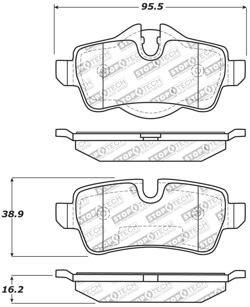 StopTech Performance 07-09 Mini Cooper/Cooper S Rear Brake Pads 309.1309