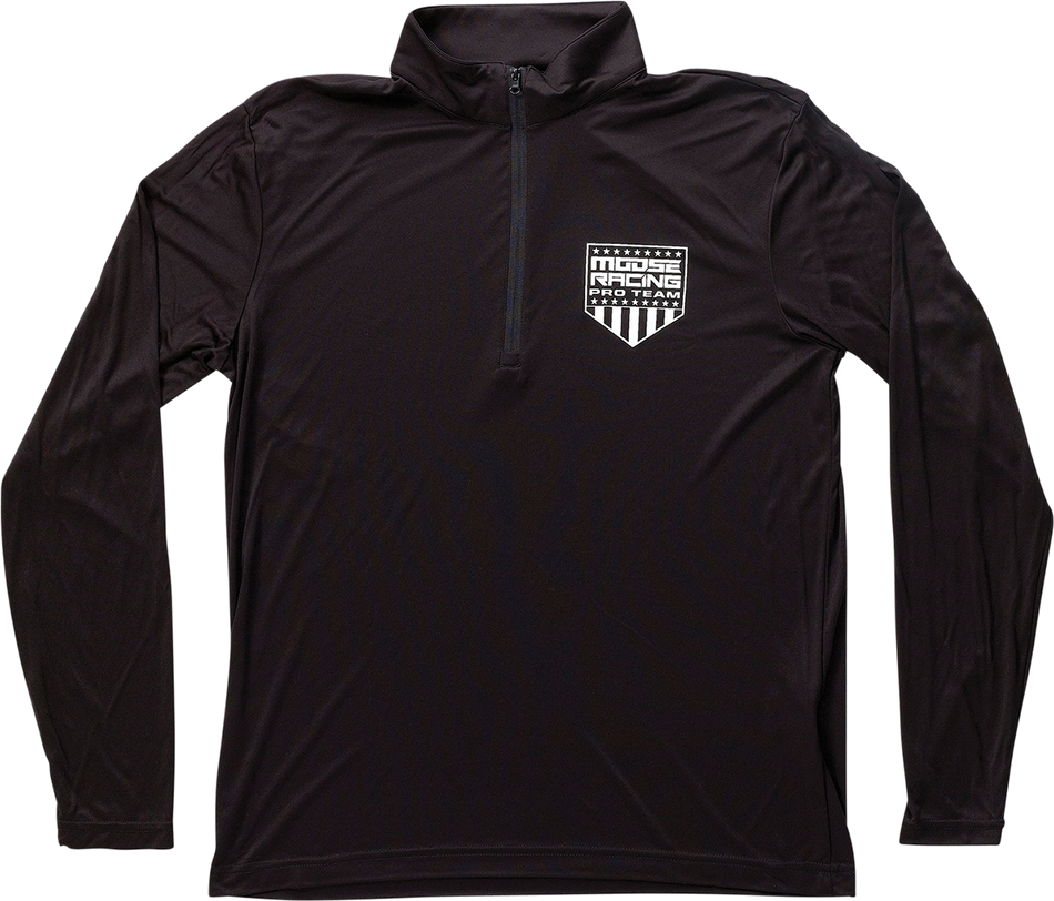 MOOSE RACING Quarter Zip Pullover - Black - Large 3050-5891