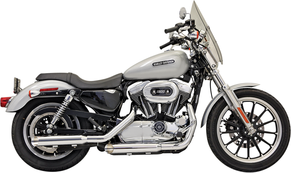 BASSANI XHAUST 3" Mufflers - Chrome - Slash-Cut - Sportster '04-'13 1X17F