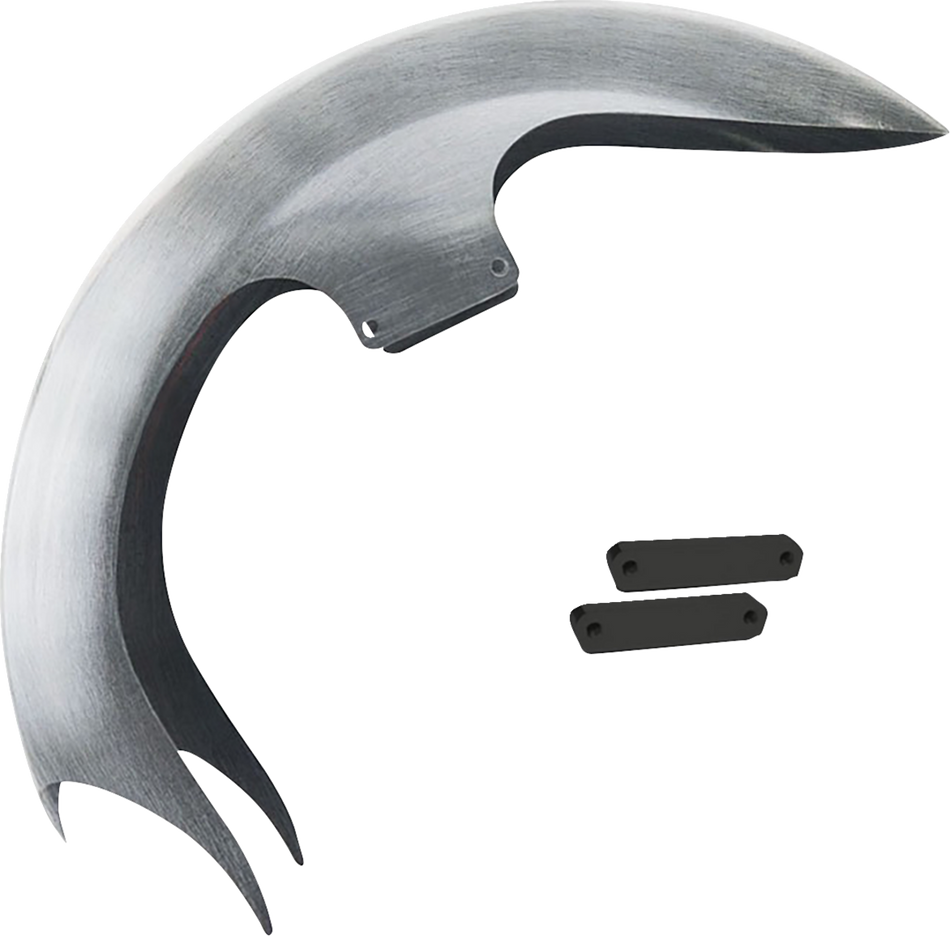 PAUL YAFFE BAGGER NATION Talon Front Fender - 23" Wheel - With Black Fender Adapter - Touring Models TALON23-14L-B