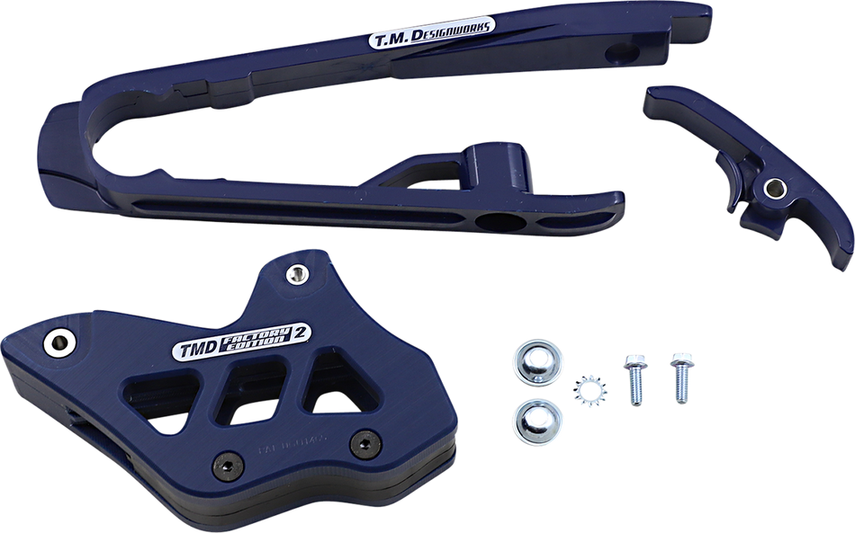 T.M. DESIGNWORKS Chain Guide/Slider - KTM/Husqvarna/Gas Gas - Blue DCK-KT4-BL2