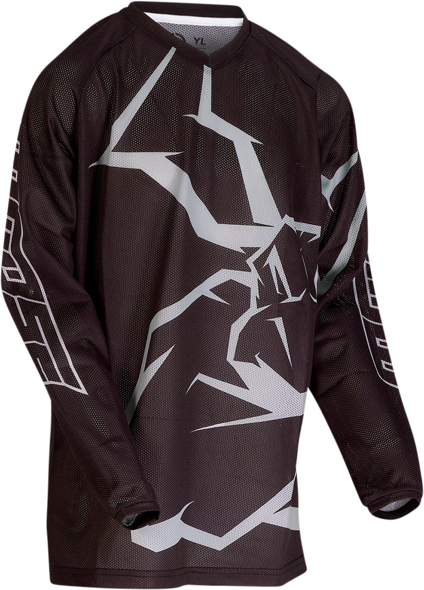 MOOSE RACING Agroid Mesh-Trikot für Jugendliche, Schwarz/Grau, Größe L, 2912–1995 