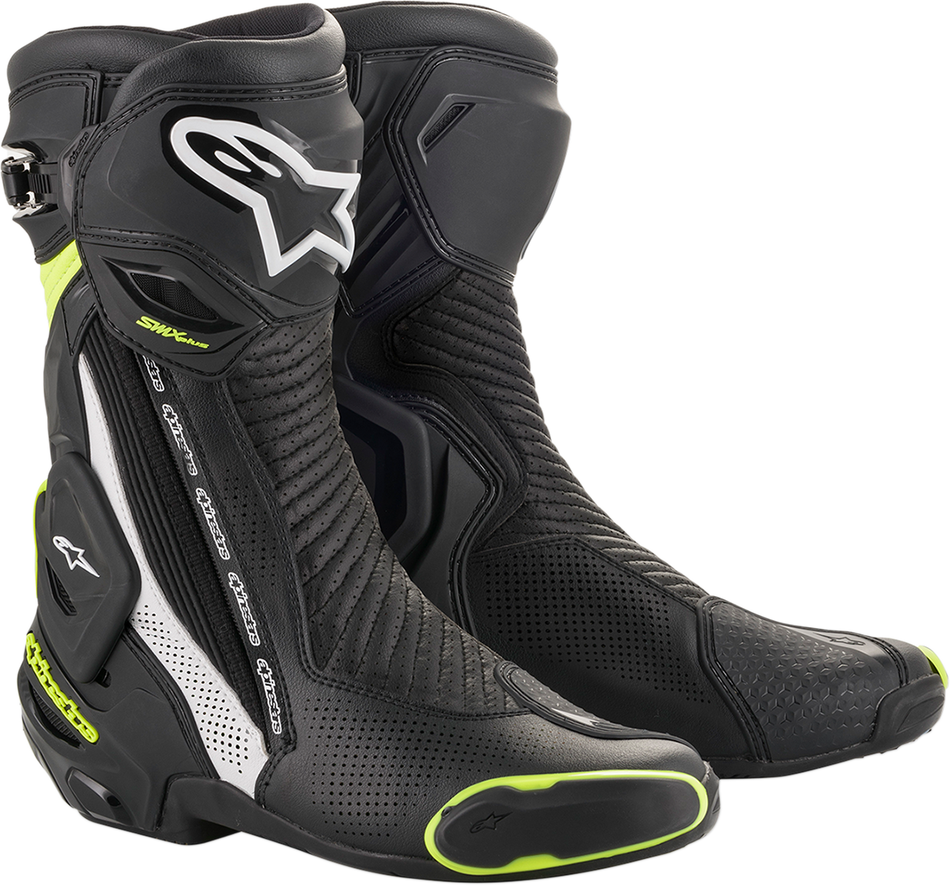 Botas con ventilación ALPINESTARS SMX+ - Negro/Blanco/Amarillo - US 7.5 / EU 41 2221119-125-41 