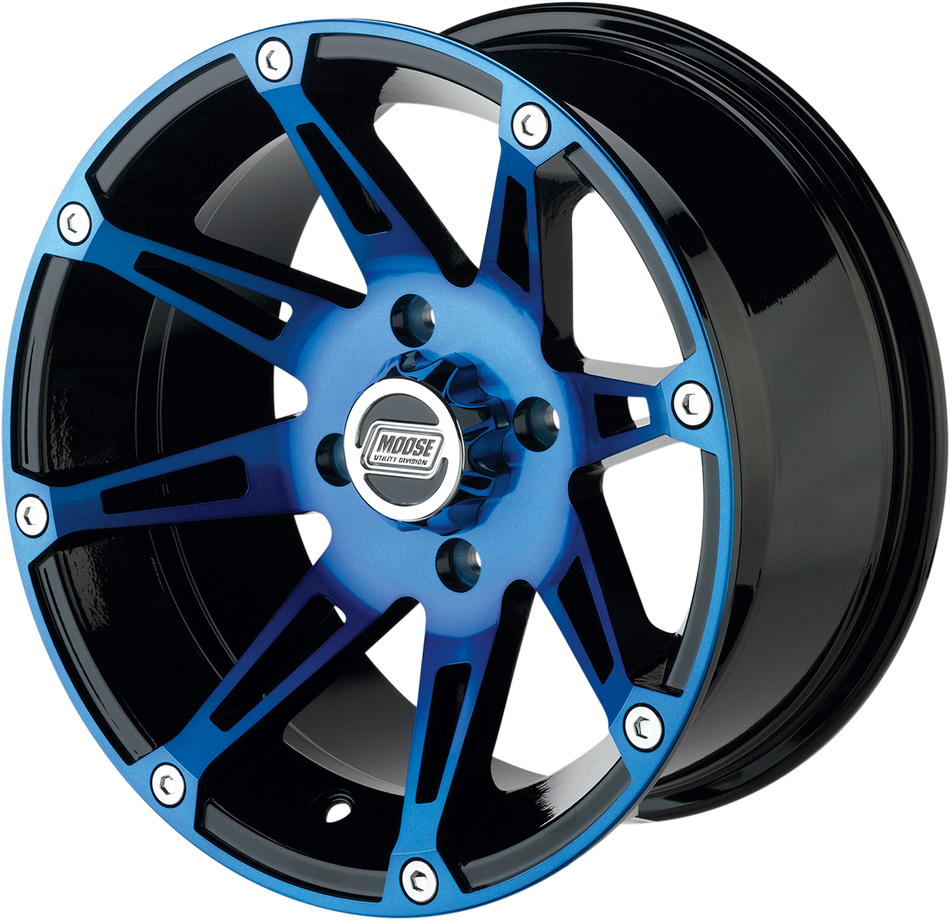 MOOSE UTILITY Wheel - 387X - Front - Anodized Blue/Black - 12x7 - 4/110 - 4+3 387ML127110BWB4