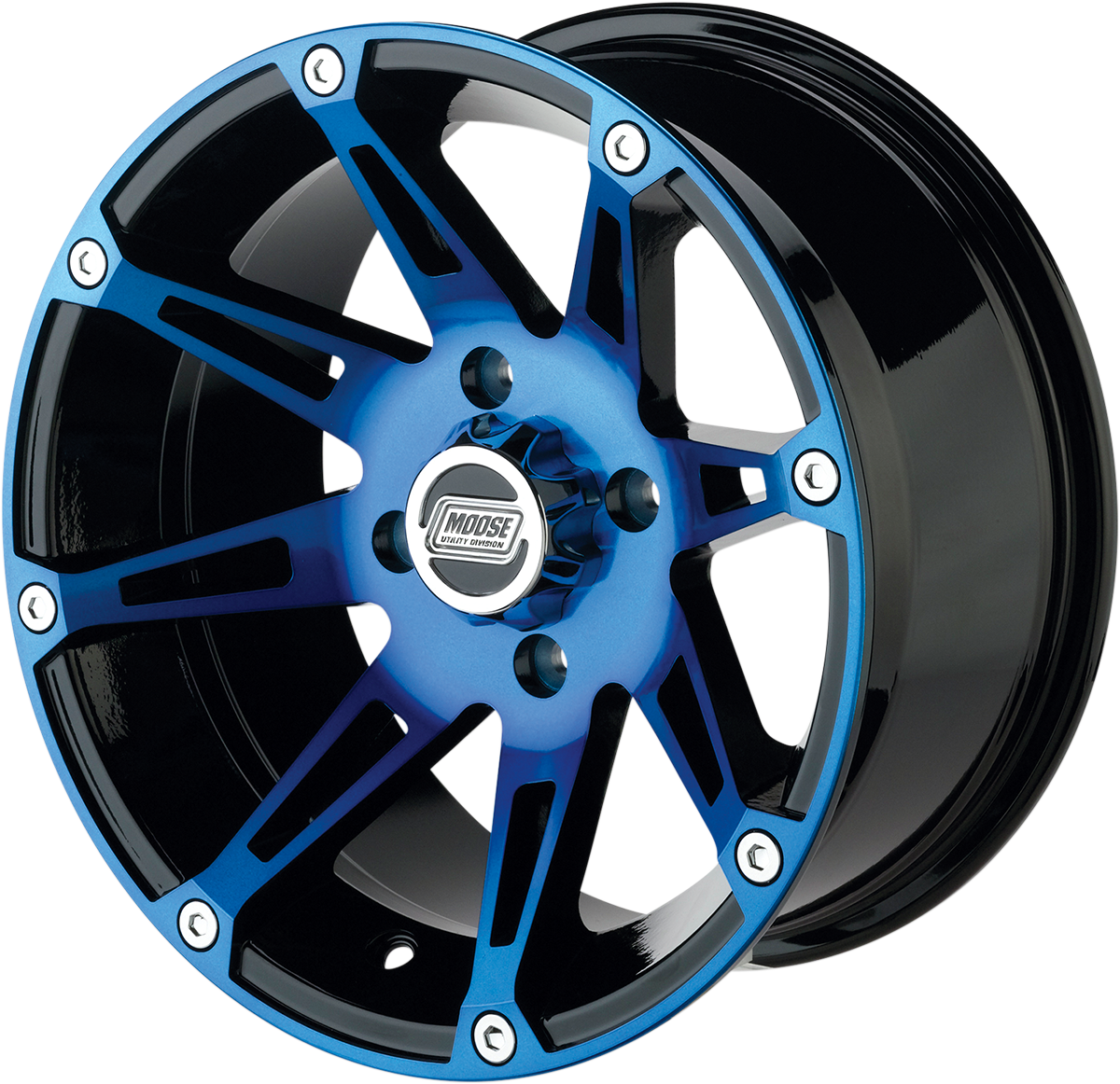 Rueda MOOSE UTILITY - 387X - Trasera - Anodizado Azul/Negro - 12x8 - 4/156 - 4+4 387MO128156BWB4 