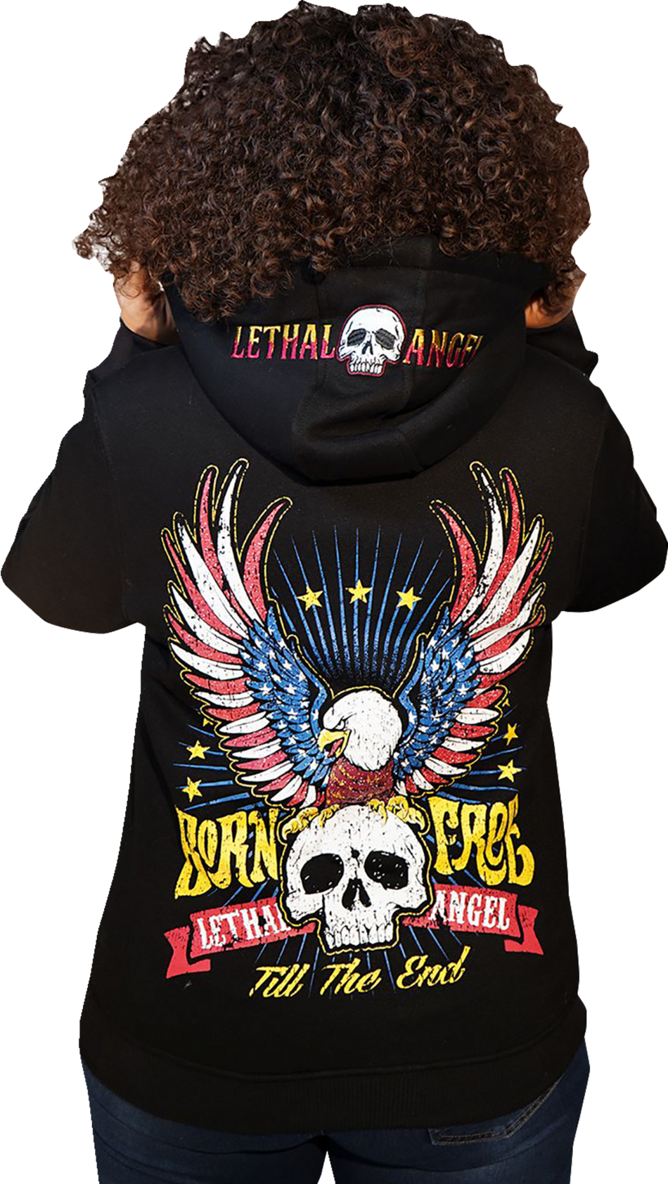 LETHAL THREAT Women's Born Free Zip Up Hoodie - Black - 3XL HD84072-3X