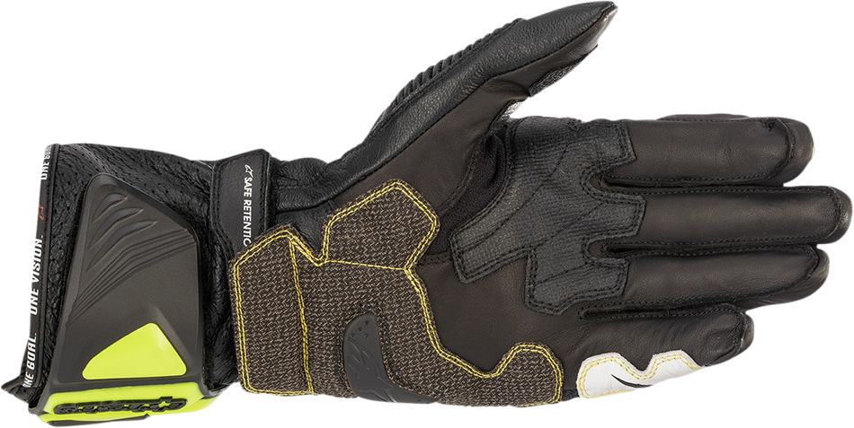 Guantes ALPINESTARS GP Tech v2 - Negro/Amarillo Fluo/Blanco/Rojo Fluo - Mediano 3556622-1503-M 