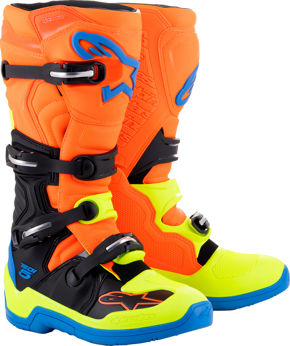 ALPINESTARS Tech 5 Boots - Orange Fluorescent/Blue/Yellow Fluorescent - US 13 2015015-4755-13