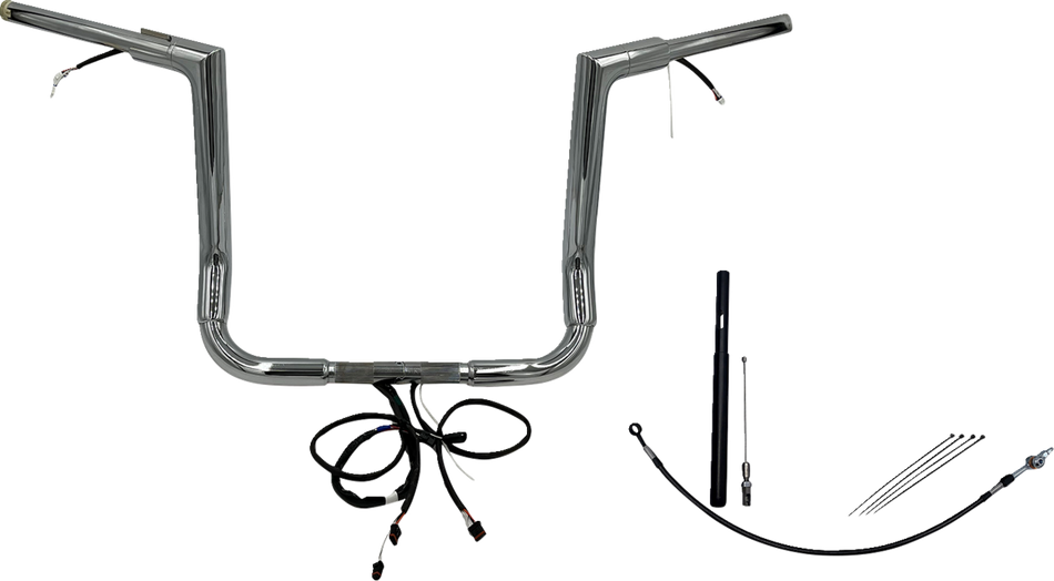 FAT BAGGERS INC. Handlebar Kit - Flat Top - 14" - Chrome 612014