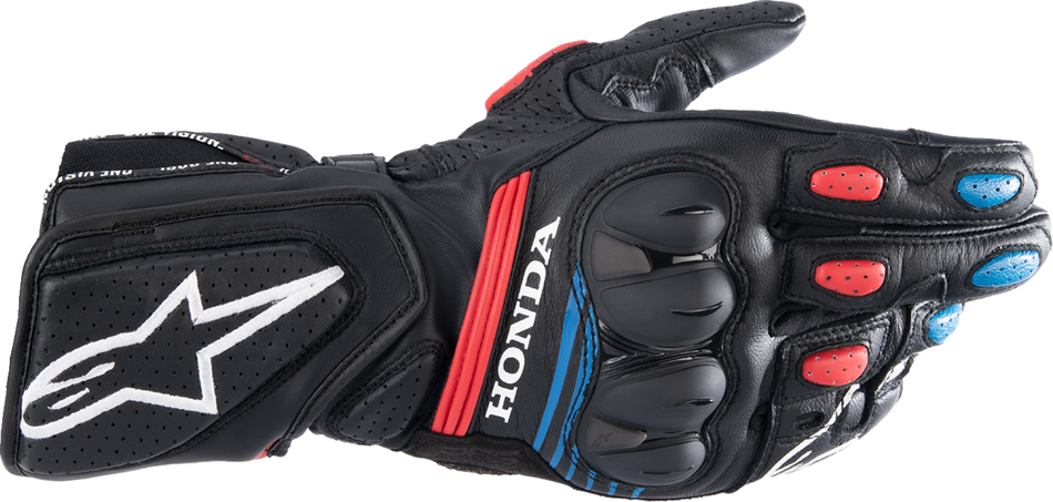 Guantes ALPINESTARS Honda SP-8 V3 - Negro/Rojo brillante/Azul - Mediano 3558423-1317-M 