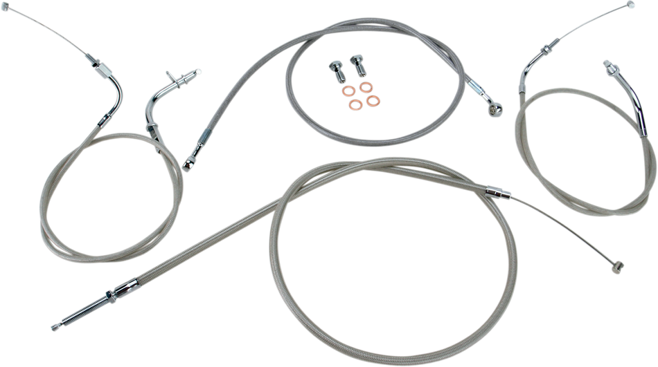 BARON Cable Line Kit - 12" - 14" - XVS650CU - Stainless Steel BA-8014KT-12