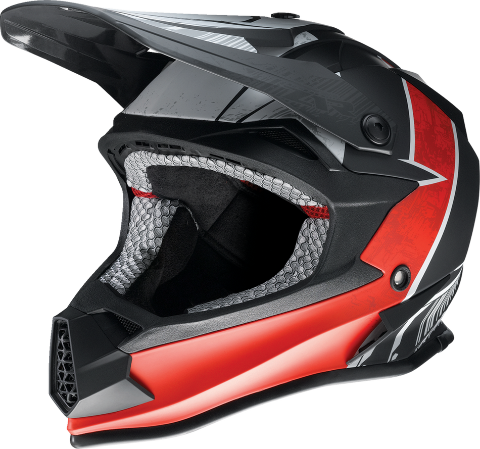 Z1R Youth F.I. Helmet - Fractal - MIPS - Matte Black/Red - Medium 0111-1518