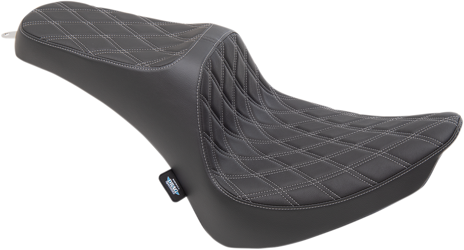 DRAG SPECIALTIES Predator III Seat - Double Diamond - Silver Stitching 0802-1360