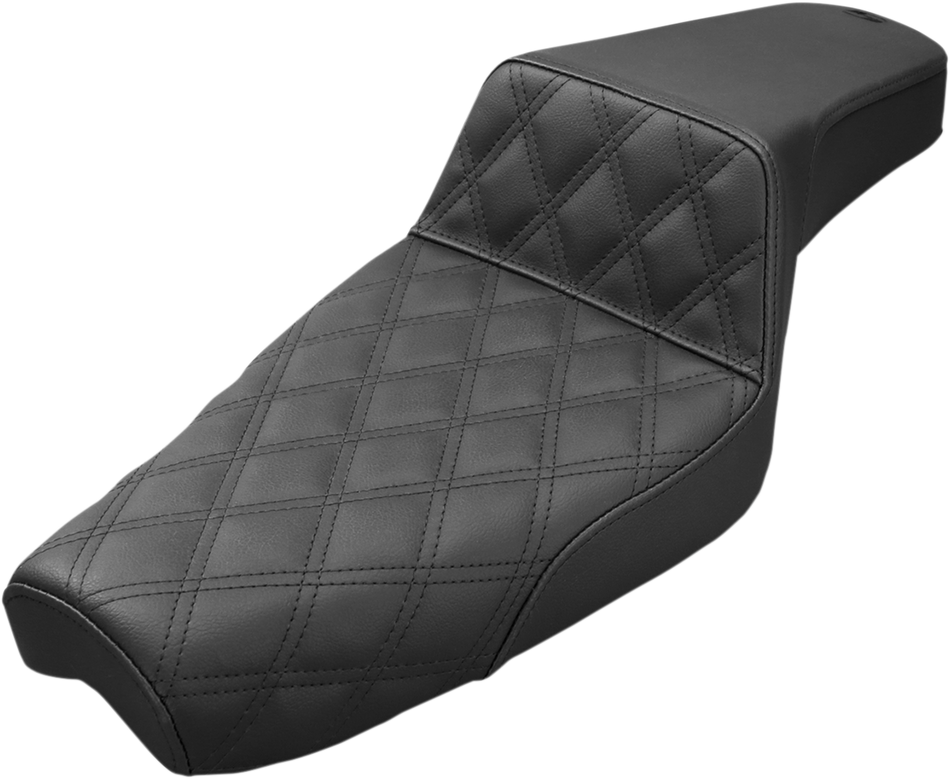 SADDLEMEN Step-Up Seat - Front Lattice Stitch - Black - XL 879-03-172