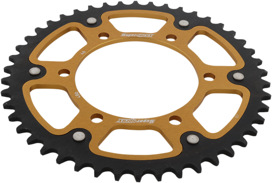 SUPERSPROX Stealth Rear Sprocket - 46 Tooth - Gold - Kawasaki/Yamaha/Suzuki RST-486-46-GLD