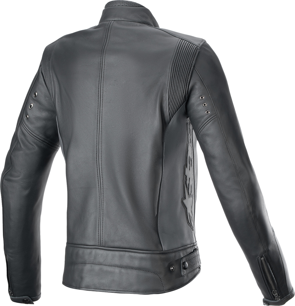 ALPINESTARS Stella Dyno Leather Jacket - Black Tar Gray/Dark Gray - XS 3113924-1296-XS