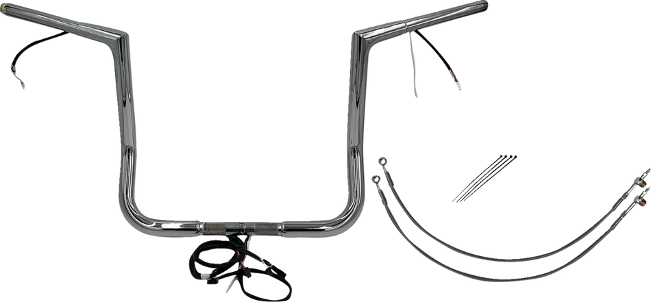 FAT BAGGERS INC. Handlebar Kit - Flat Top - 14" - Chrome 702214