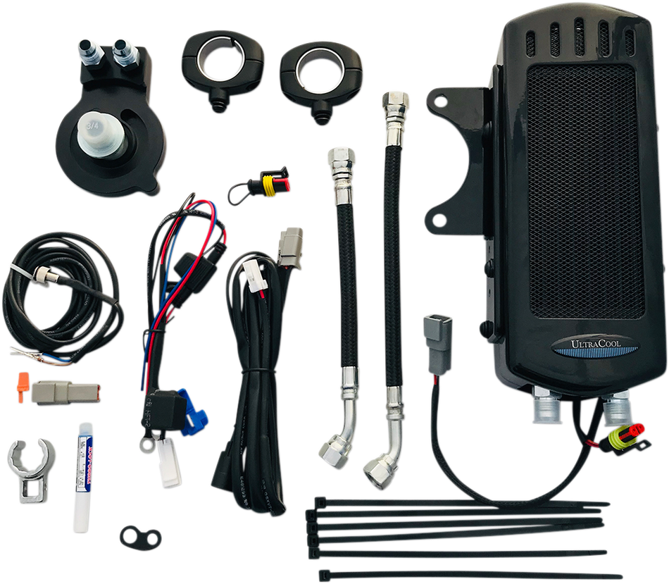 ULTRACOOL Side Mount Oil Cooler Kit - Gloss Black - Sportster SMSP-1G