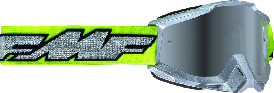 FMF PowerBomb Goggles - Rocket - Silver Lime - Silver Mirror F-50037-00011 2601-3294