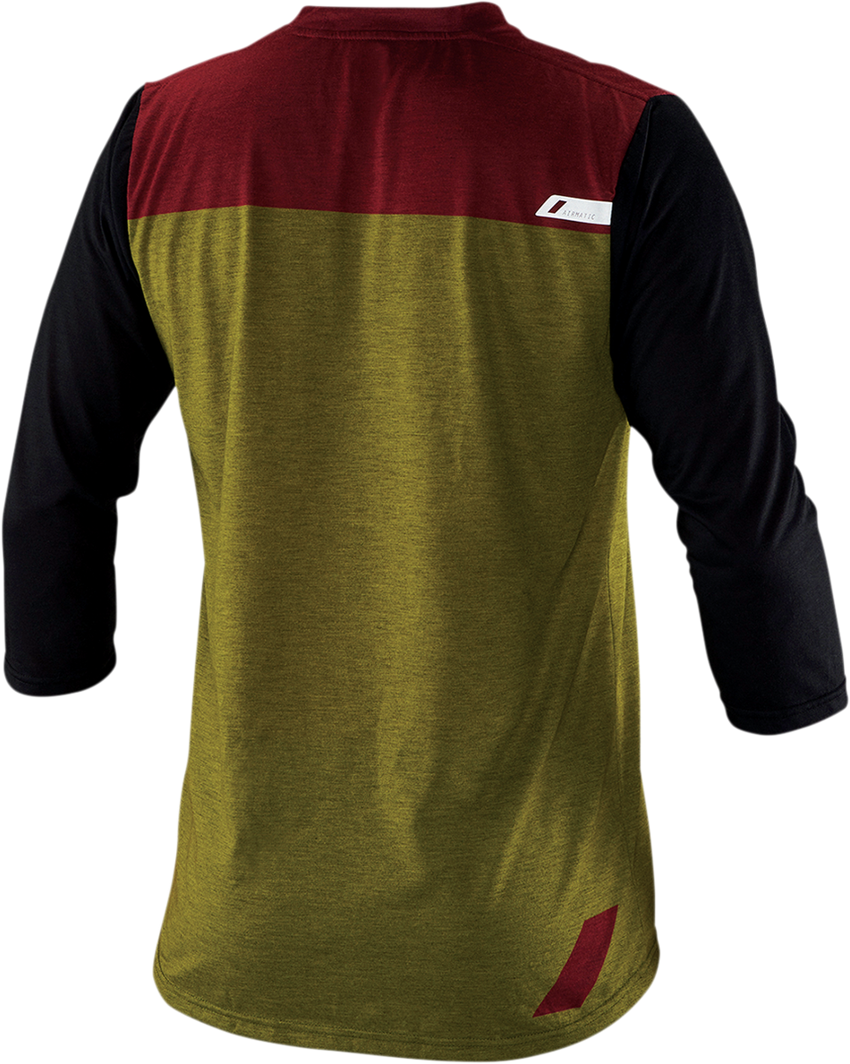 100% Airmatic Jersey - 3/4 Sleeve - Olive - Medium 41313-296-11