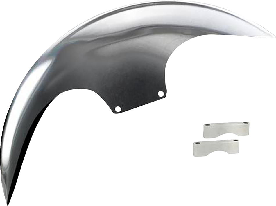 PAUL YAFFE BAGGER NATION Cafe Front Fender - 21" - Chrome Adaptors PYO:CAFE-21-14L-C