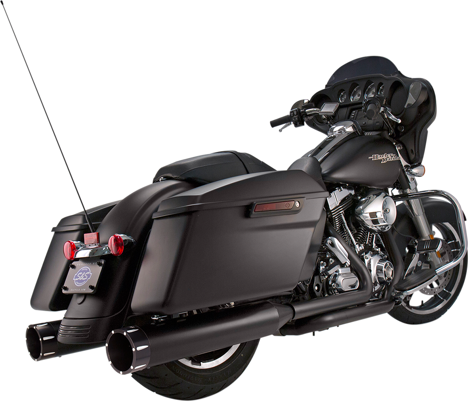 S&S CYCLE El Dorado Dual Exhaust - Black - Black Tracer 550-0702C