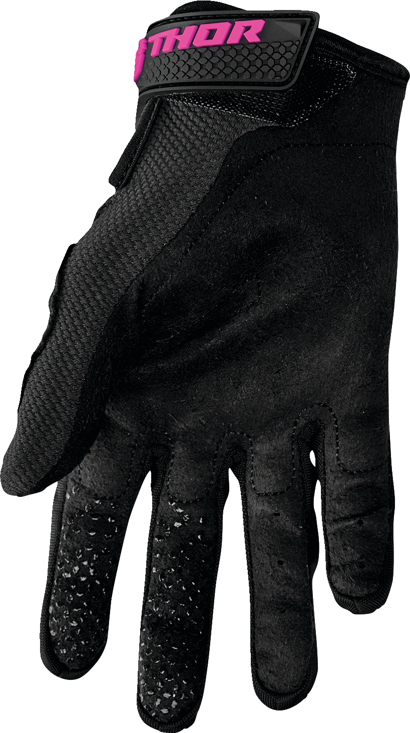 THOR Women's Sector Gloves - Black/Pink - Medium 3331-0243