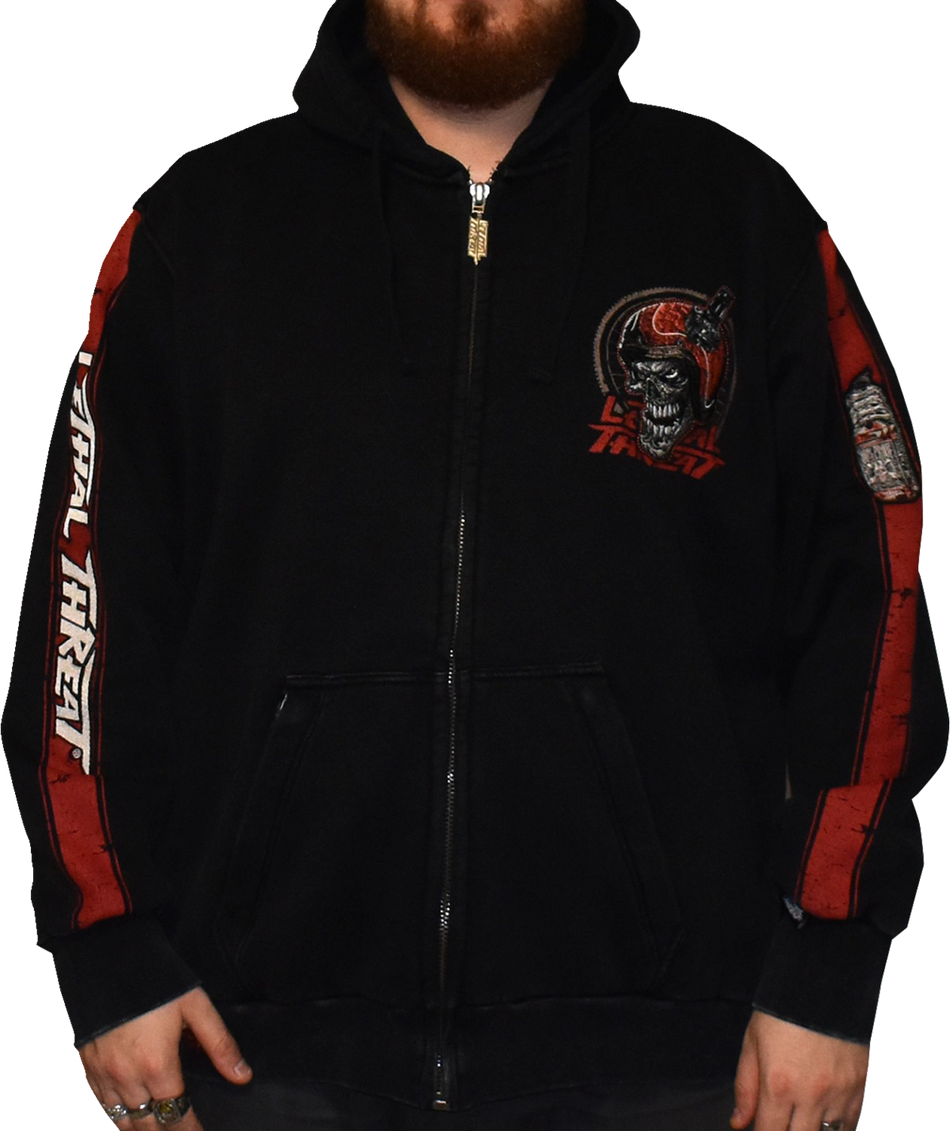 LETHAL THREAT Open Throttle Zip Up Hoodie - Black - Medium HD84074M