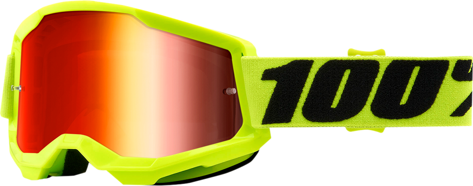 100% Strata 2 Goggles - Yellow - Red Mirror 50028-00003