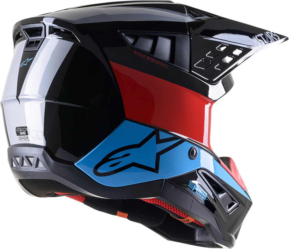 ALPINESTARS SM5 Helmet - Bond - Black/Red/Cyan - Medium 8303522-1377-MD