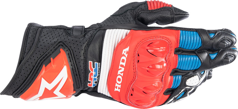 Guantes ALPINESTARS Honda GP Pro R3 - Negro/Rojo brillante/Azul - Pequeño 3556223-1317-S 