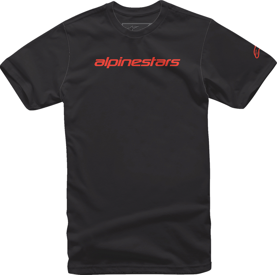 ALPINESTARS Linear Wordmark T-Shirt – Schwarz/Warm Red – Größe L 1212720201523L