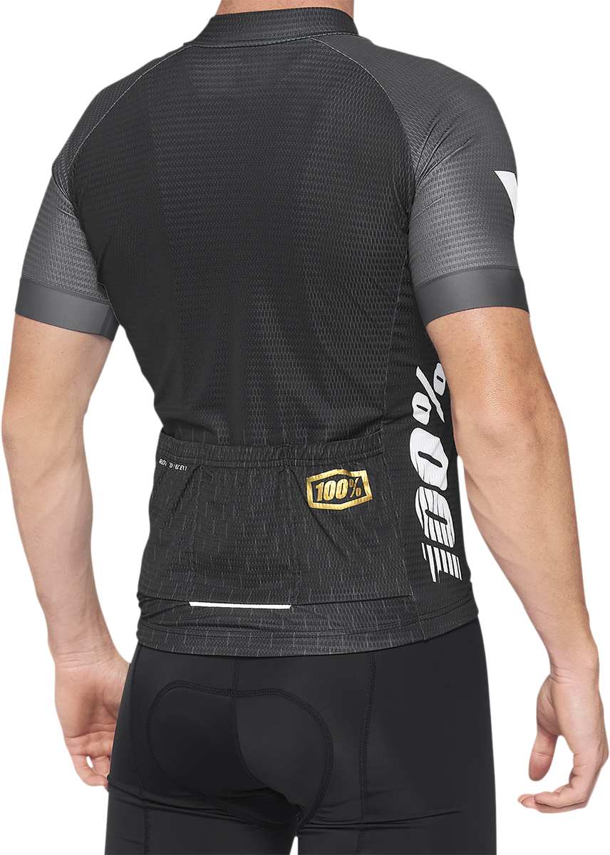 100% Exceeda Jersey - Short-Sleeve - Black/Charcoal - XL 40051-00003