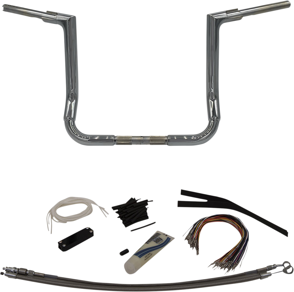 FAT BAGGERS INC. Handlebar Kit - Flat Top - 14" - Chrome 609114