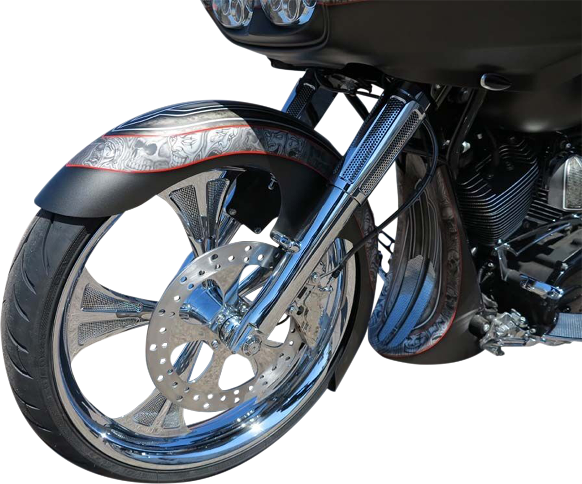 PAUL YAFFE BAGGER NATION Thicky Front Fender - 23" Wheel - With Satin Spacers PYO:THICKY23-13E-S