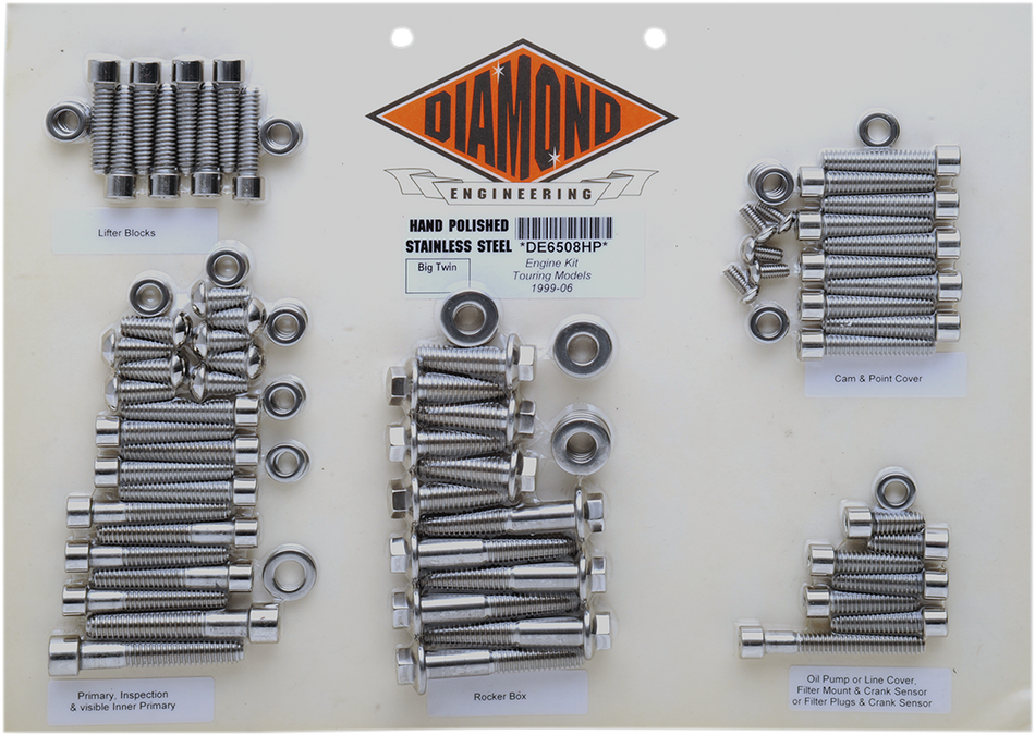 DIAMOND ENGINEERING Bolt Kit - Engine - FLT DE6508H