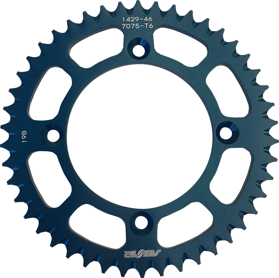 SUNSTAR SPROCKETS Aluminum Rear Sprocket - 46 Tooth - Blue 5-142946BL