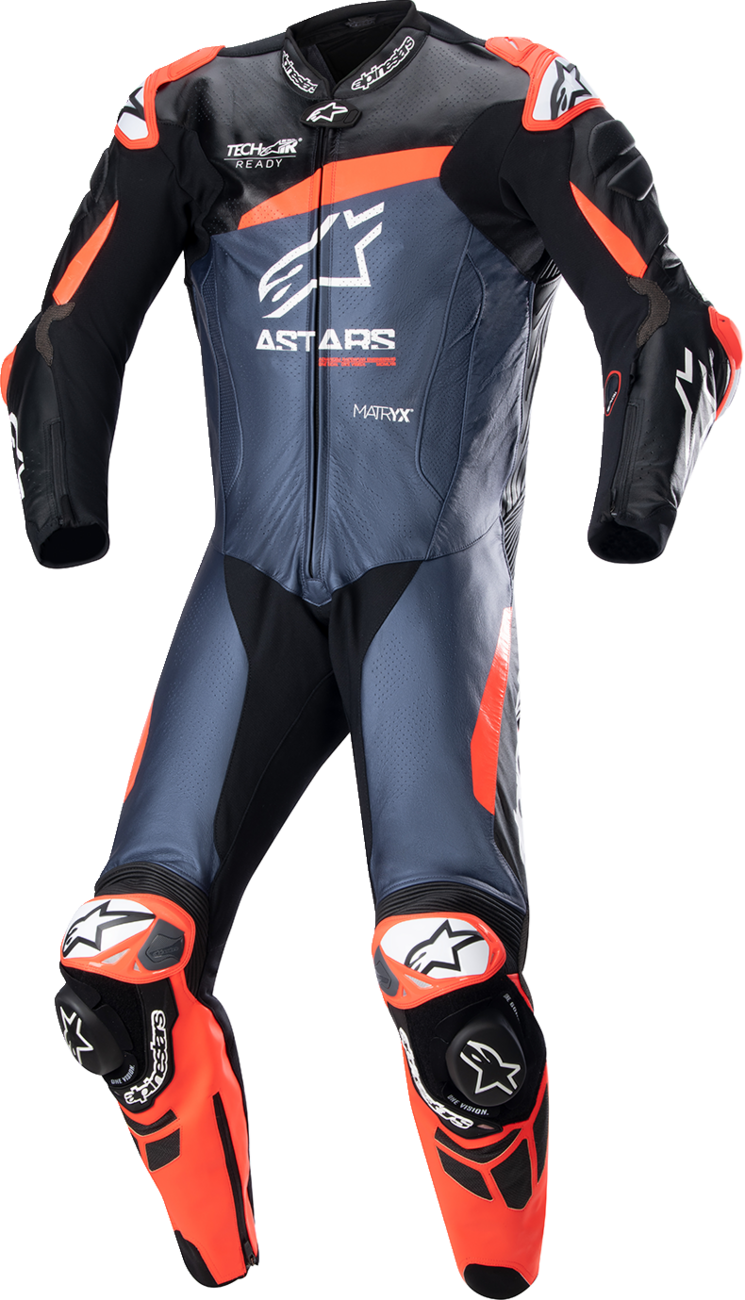 ALPINESTARS GP Plus v4 Lederkombi - Schwarz/Rot Fluo/Blau - US 38 / EU 48 3150523135748