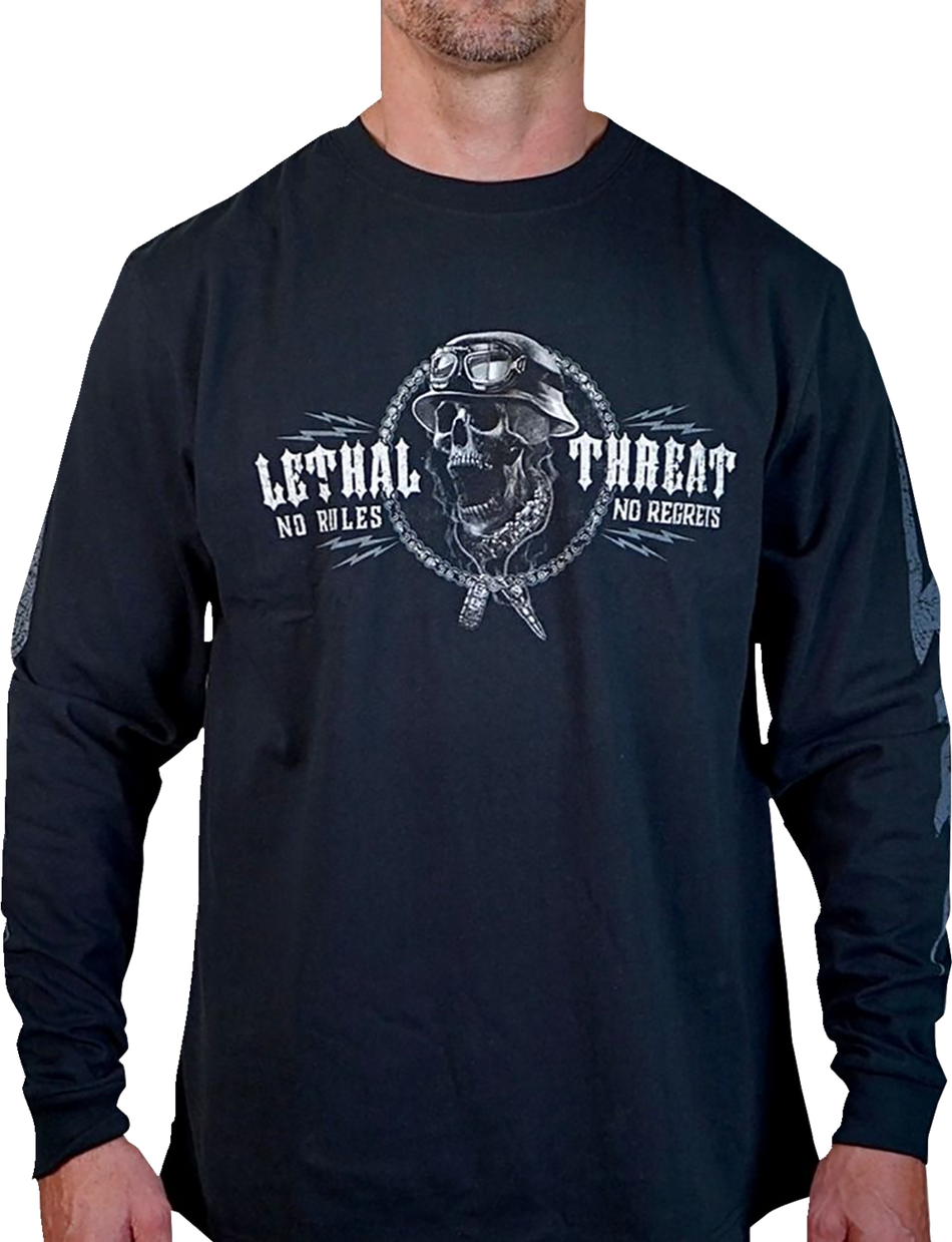 LETHAL THREAT Flash and Bones Long-Sleeve T-Shirt - Black - 2XL LS20889XXL