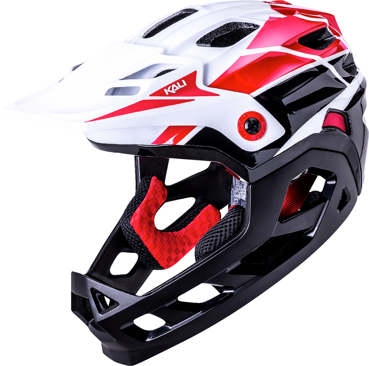 KALI Child Maya Full Face Helmet - Race - Gloss White/Red/Black 0221922112