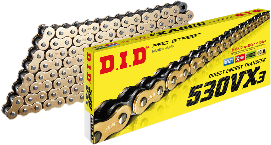 DID 530 VX3 - Chain - Gold - 130 Links 530VX3GBX130ZB