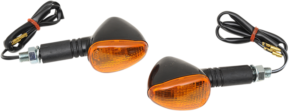 K&S TECHNOLOGIES Marker Lights - Single Filament - Black/Amber 25-8400