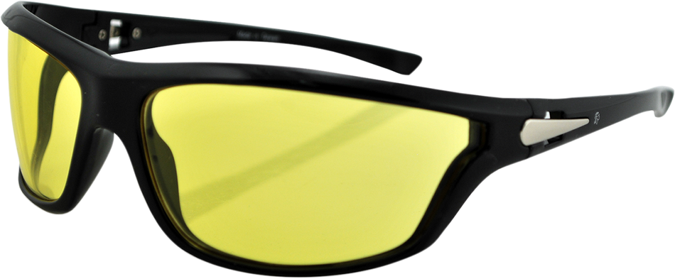 ZAN HEADGEAR Florida Sonnenbrille - Glänzend Schwarz - Gelb EZFL01Y 