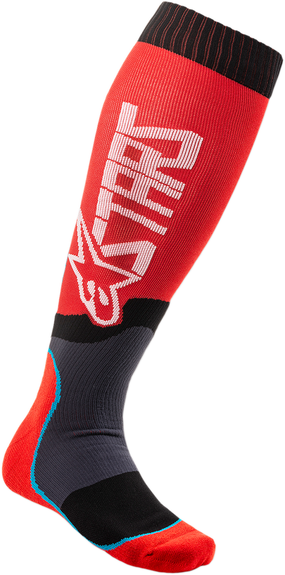 ALPINESTARS MX Plus 2 Socken – Rot/Weiß – Large/2XL 4701920-32-L2X