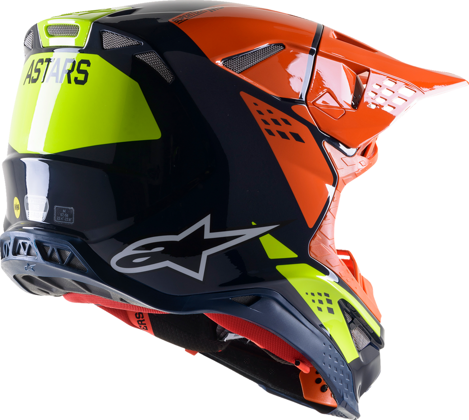 ALPINESTARS Supertech M8 Helmet - Factory - Blue/Orange/Yellow - Small 8302922-7445-SM