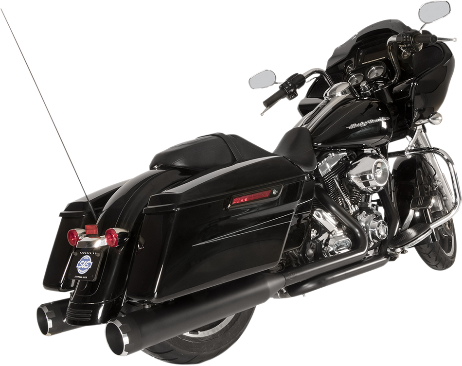 S&S CYCLE El Dorado Dual Exhaust System - Black - Black Thruster 550-0679B