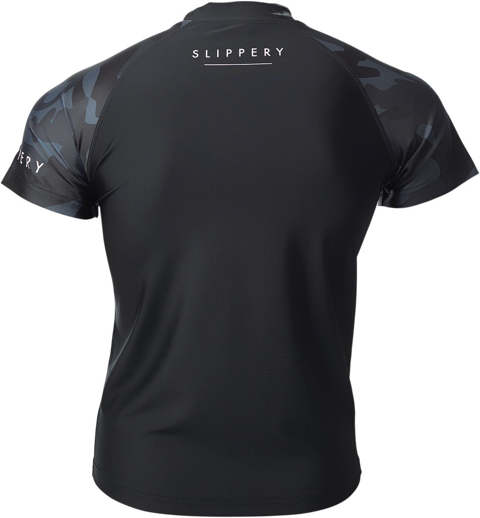 SLIPPERY Rashguard Short Sleeve Underwear - Black/Camo - Large 3250-0138