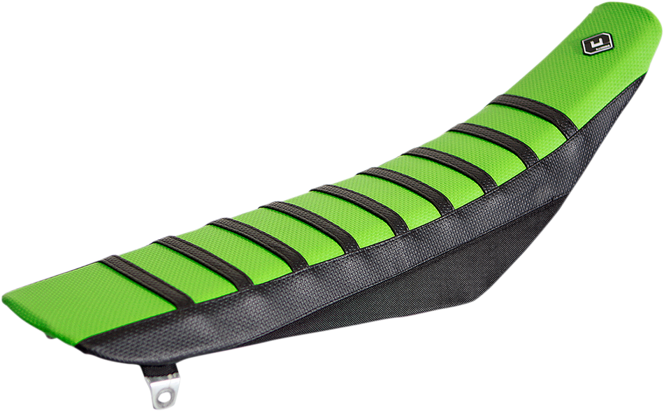 FLU DESIGNS INC. Pro Rib Seat Cover - Green/Black - KX 125/250 '99-'02 25501